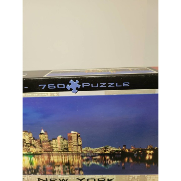 Vtg New York City 3 Ft. Wide Panoramic View 750 Piece Puzzle World Trade Center - Picture 7 of 7